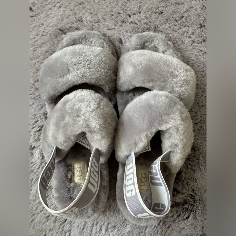 UGG Oh Yeah double straps grey sandals/ slippers